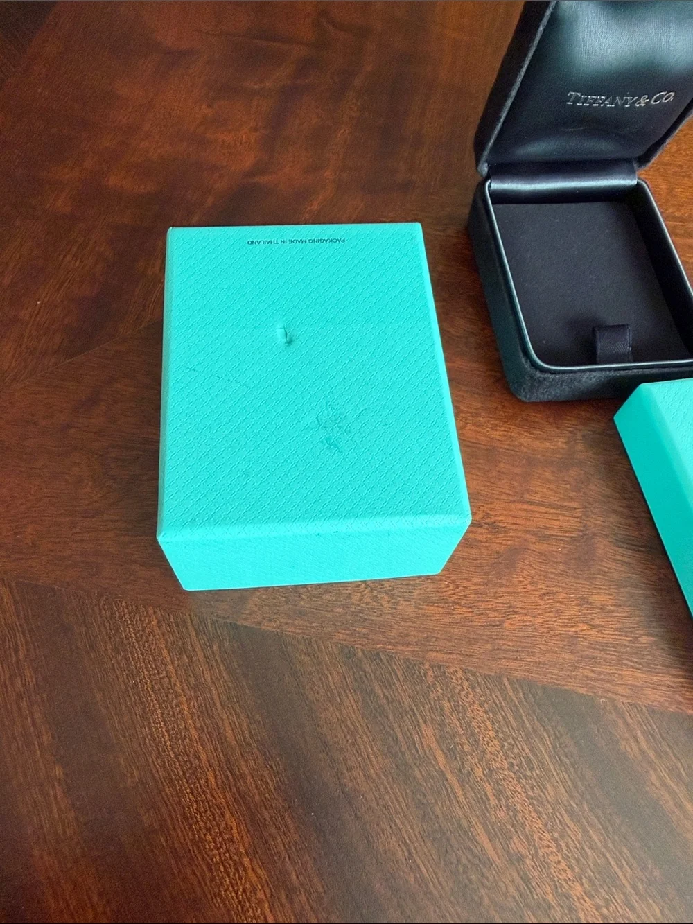Tiffany & Co. Men's Jewelry Boxes in Signature Robin's-Egg Blue and Black case